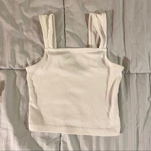 white cropped tank top